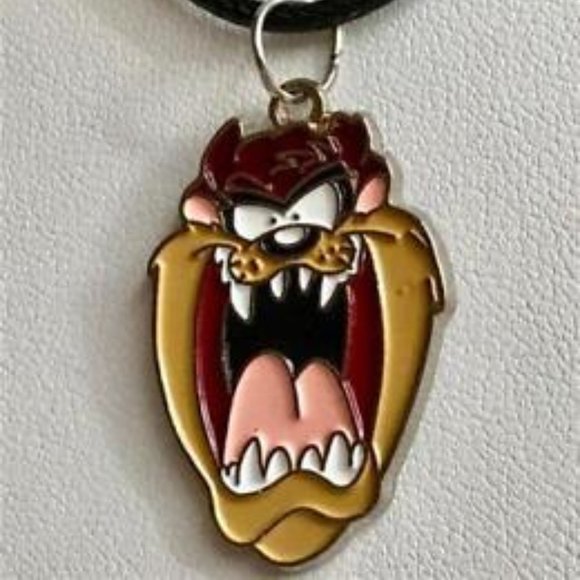Vintage Taz Tazmanian Devil Necklace Pendant Tasmanian Looney Tunes Warner Bros. - Picture 2 of 8